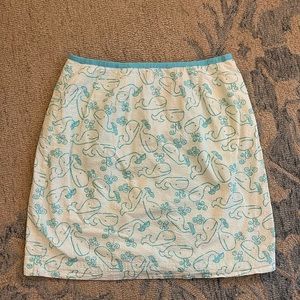 Lilly Pulitzer White Label Size 8 Skirt, Blue Fish Print, GUC